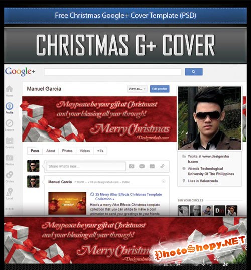 Christmas Google Cover PSD Template
