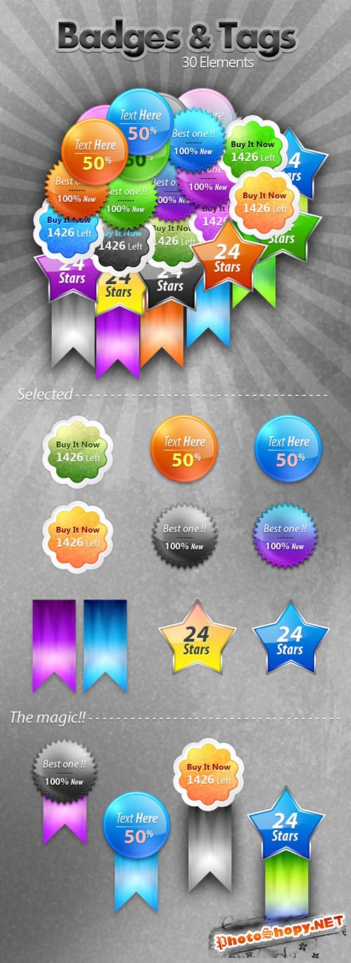 Badges and Tags PSD Template