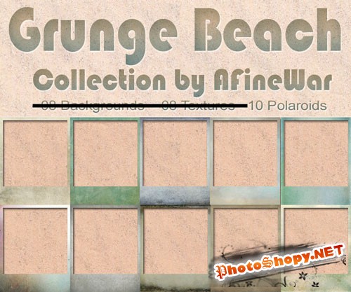 Grunge Beach Polaroids Textures Collection