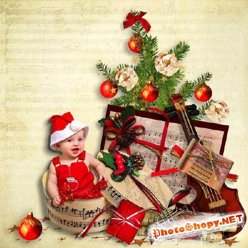 Яркий рождественский скрап-набор - Рождественская мелодия 