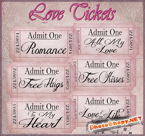 Love Tickets PSD Template