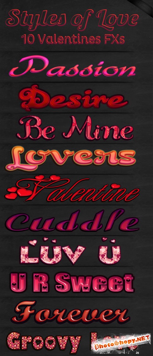 10 Valentines Photoshop Styles of Love