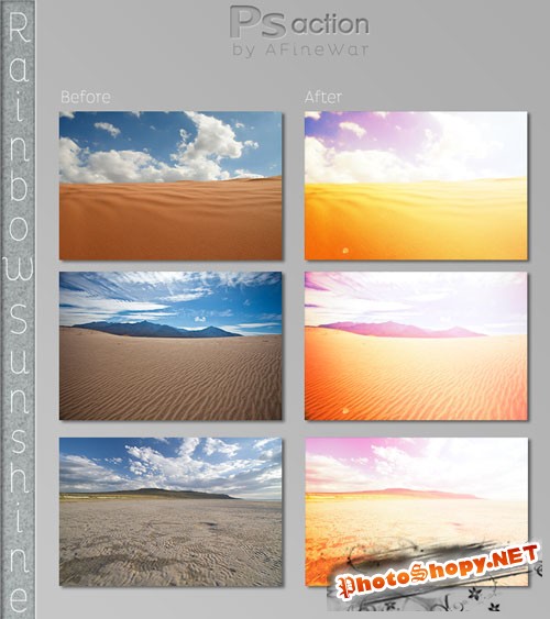 Rainbow Sunshine Photoshop Actions