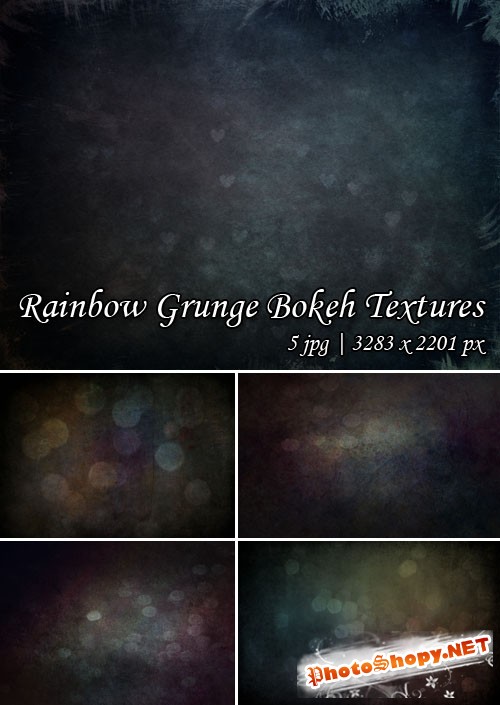 Rainbow Grunge Bokeh Textures
