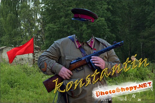 Шаблон для фотошопа - Командир красной армии.