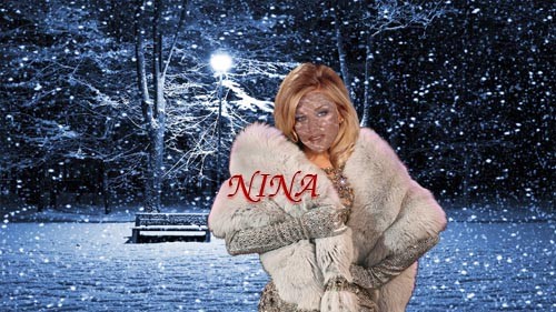Шаблон для фотошопа -Девушка в шубе