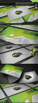 Business Card Template Green Leaf