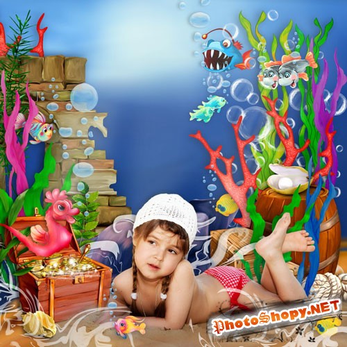 Детский морской скрап-набор - Что скрывает океан 