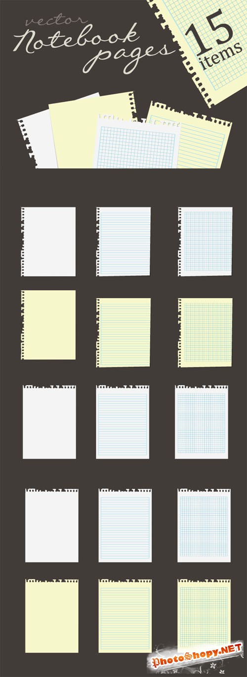 Designtnt - Vector Notebook Pages
