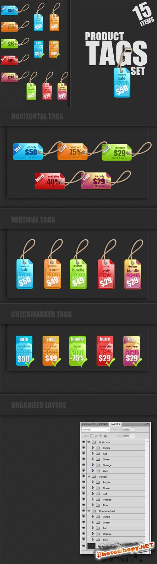 Designtnt - Product Tags for Photoshop