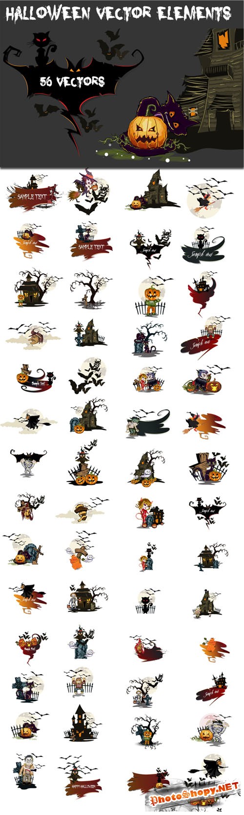 Designtnt - Halloween Vector Elements