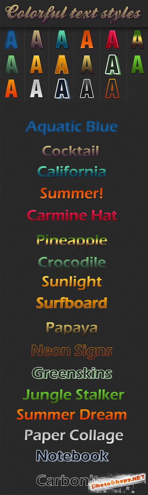 Designtnt - Colorful Text Styles for Photoshop