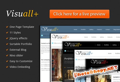 Designtnt - Visuall+ One Page HTML Template