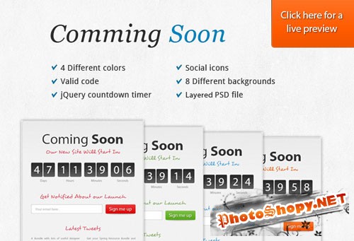Designtnt - Coming Soon Page HTML Template