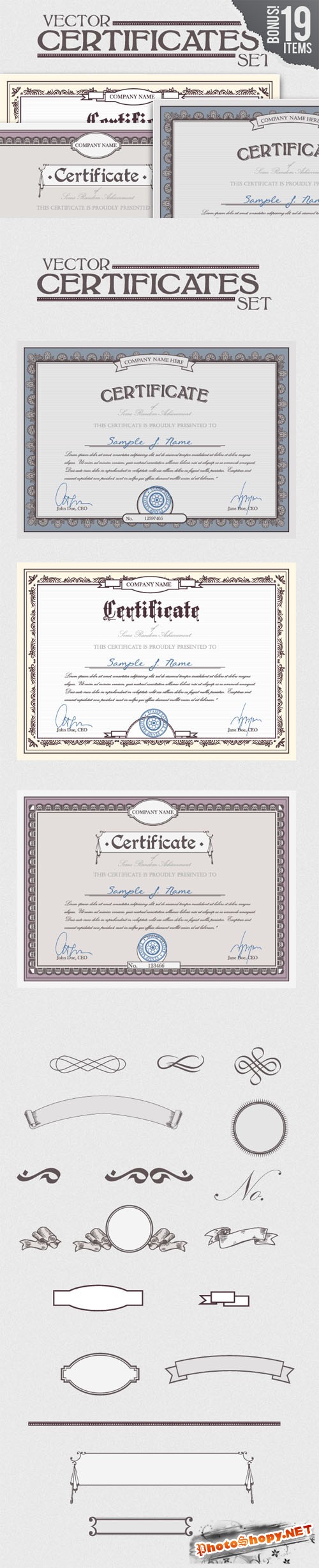 Designtnt - Certificate Vector Templates