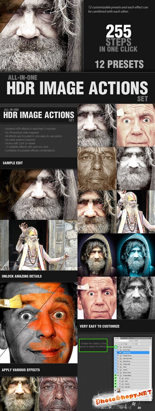 Designtnt - HDR Image Effect Photoshop Actions