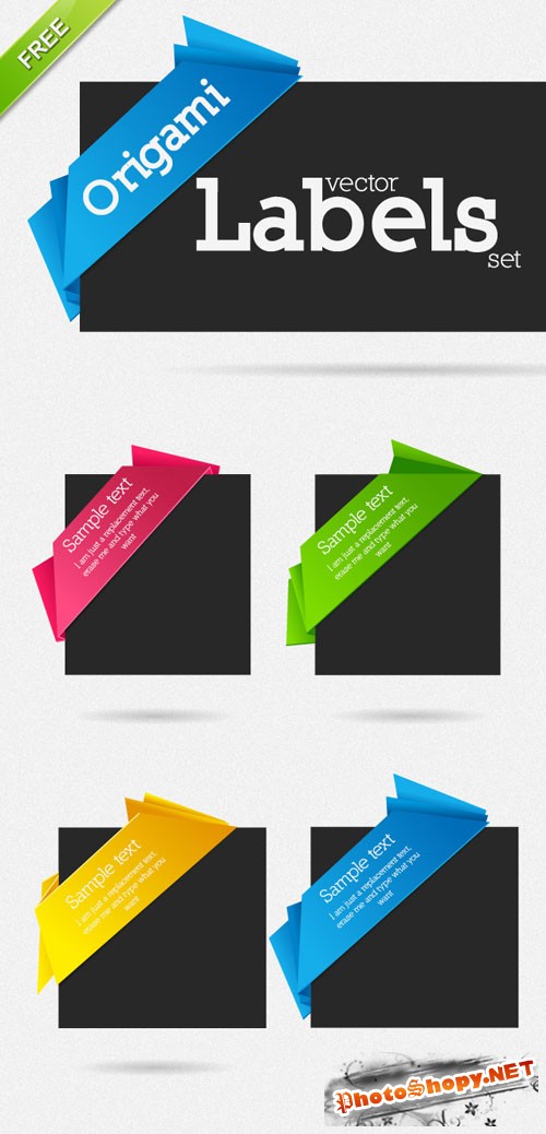 Designtnt - Vector Origami Labels