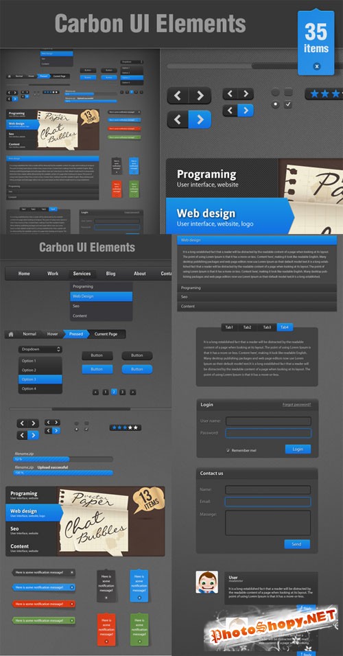 Designtnt - Carbon UI Elements