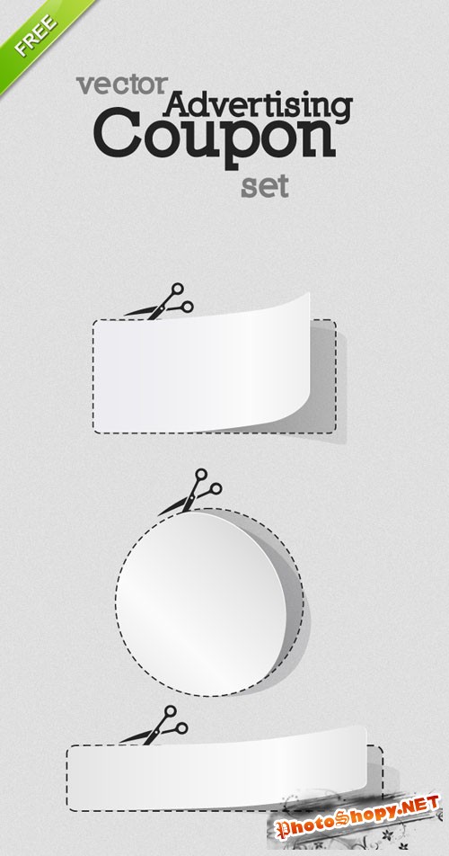 Designtnt - Vector Blank White Advertising Coupon