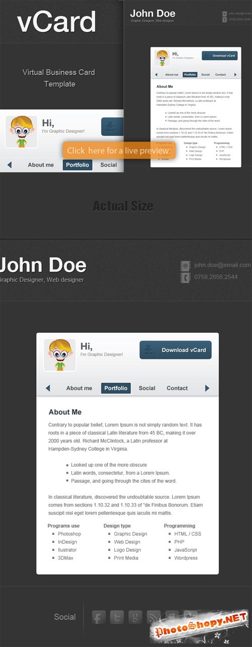 Designtnt - VCard HTML Template