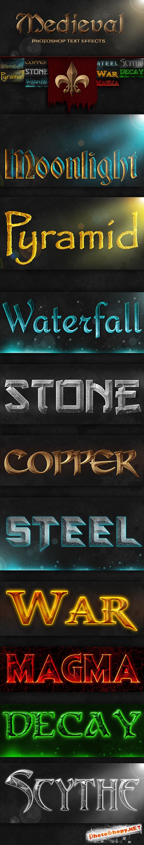 Designtnt - Medieval Photoshop Text Effects