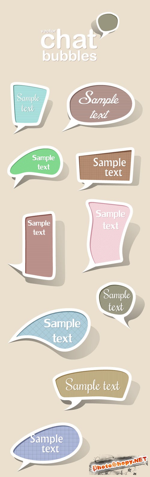 Designtnt - Vector Scrapbook Speech Bubbles