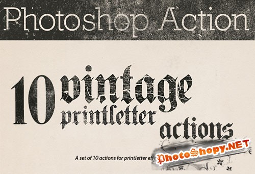 Designtnt - Vintage Printletter Photoshop Actions