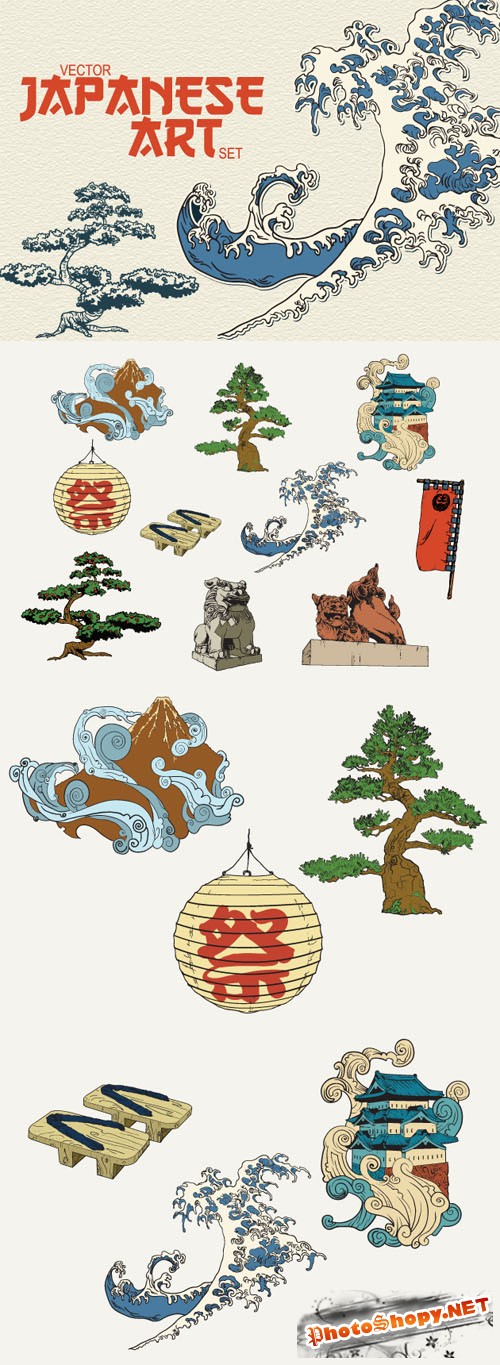 Designtnt - Japanese Vector Elements