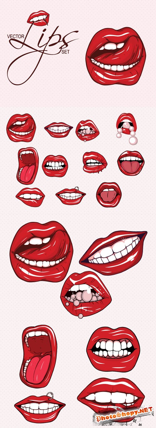 Designtnt - Sexy Lips Vector Set