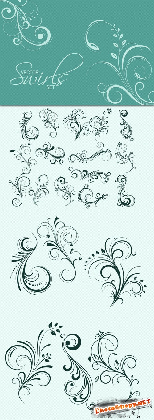 Designtnt - Floral Swirls Set 2