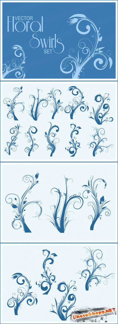 Designtnt - Floral Swirls Set 1