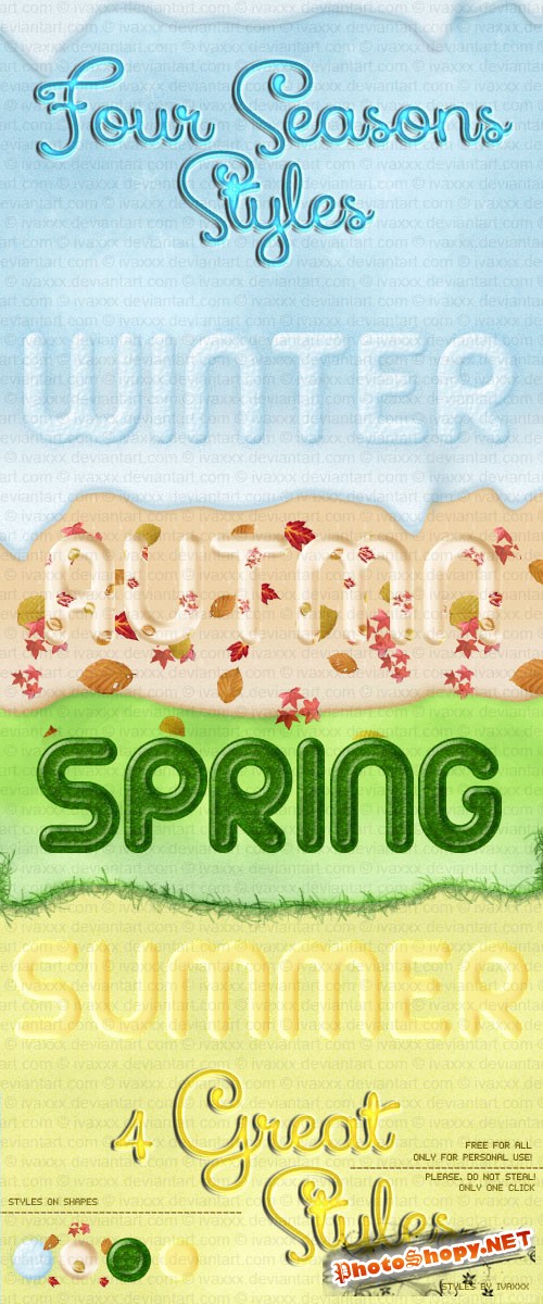 Four Seasons Photoshop Styles
