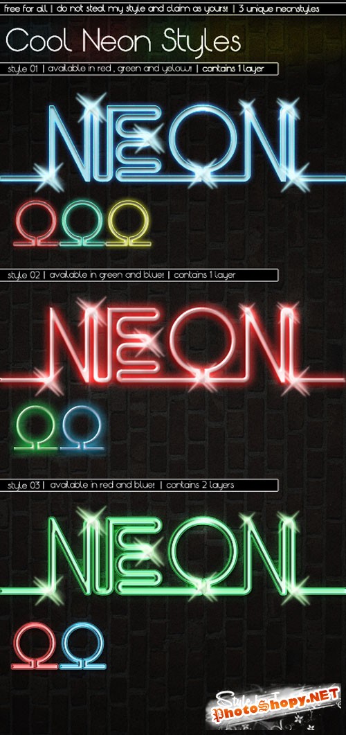 Cool Neon Photoshop Styles