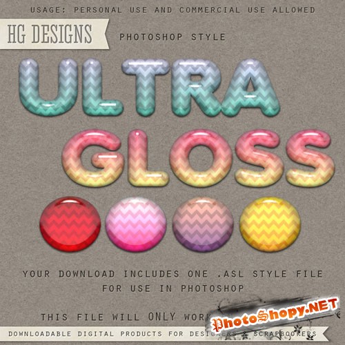 Ultra Gloss Photoshop Styles