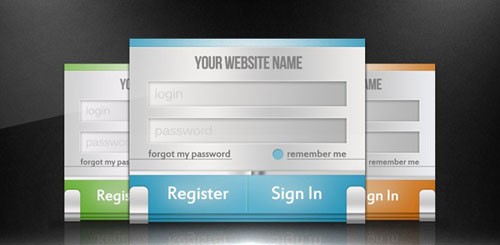 Colorful Login Form PSD Template