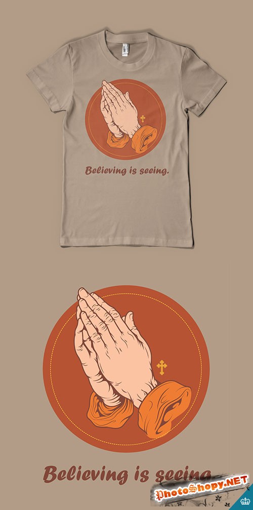 Believing is Seeing Religious T-Shirt Vector Template