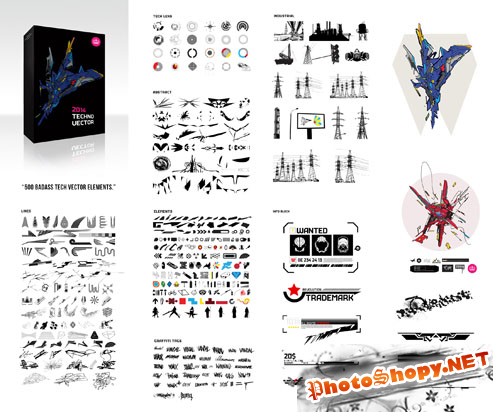 500 Badass Tech Vector Elements