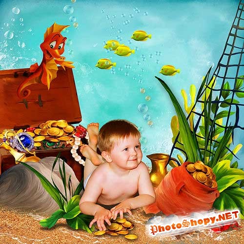 Детский морской скрап-набор - Затонувшие сокровища 