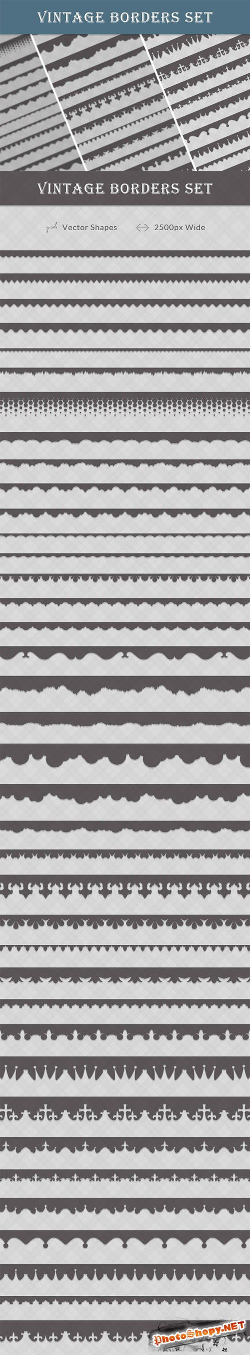 Designtnt - Vintage PS Borders Set 1