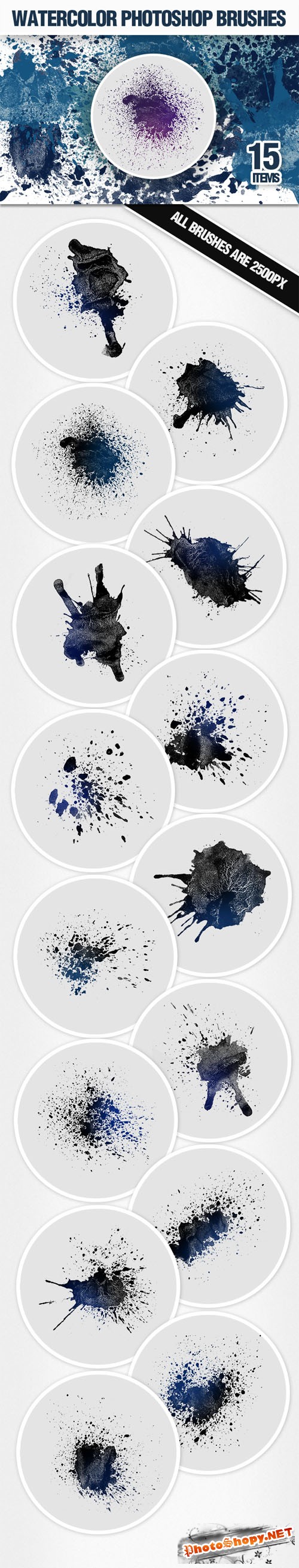 Designtnt - Watercolor Brushes Set 2
