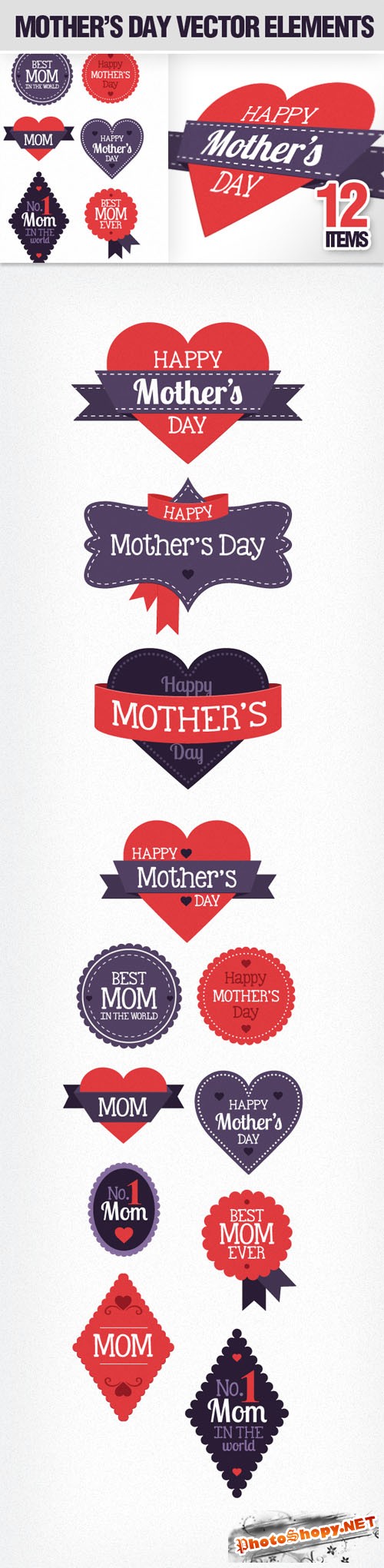 Designtnt - Mothers Day Vector Elements