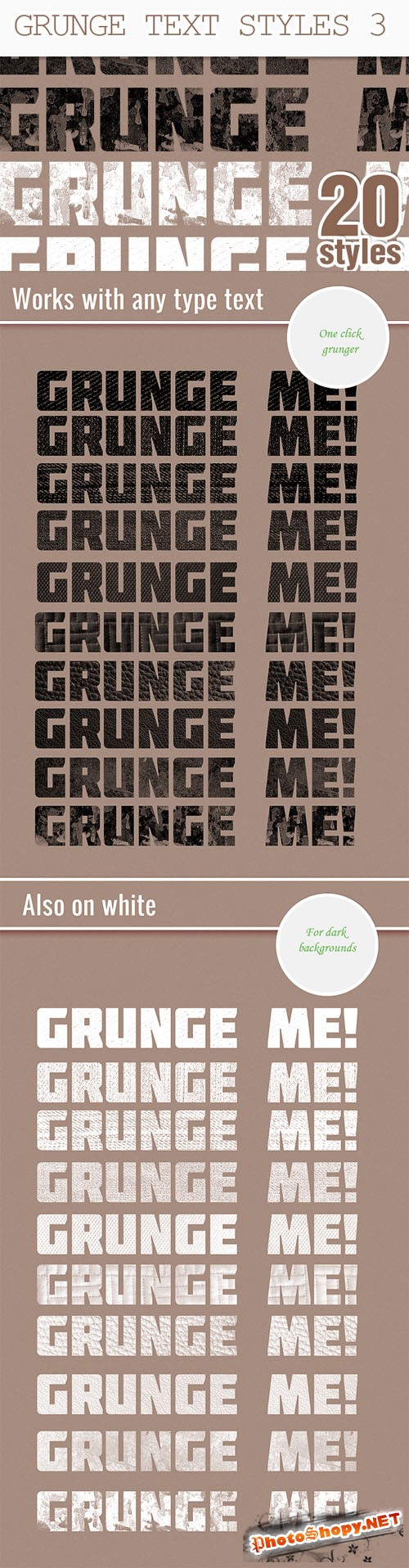 Designtnt - Grunge Text Style Set 3