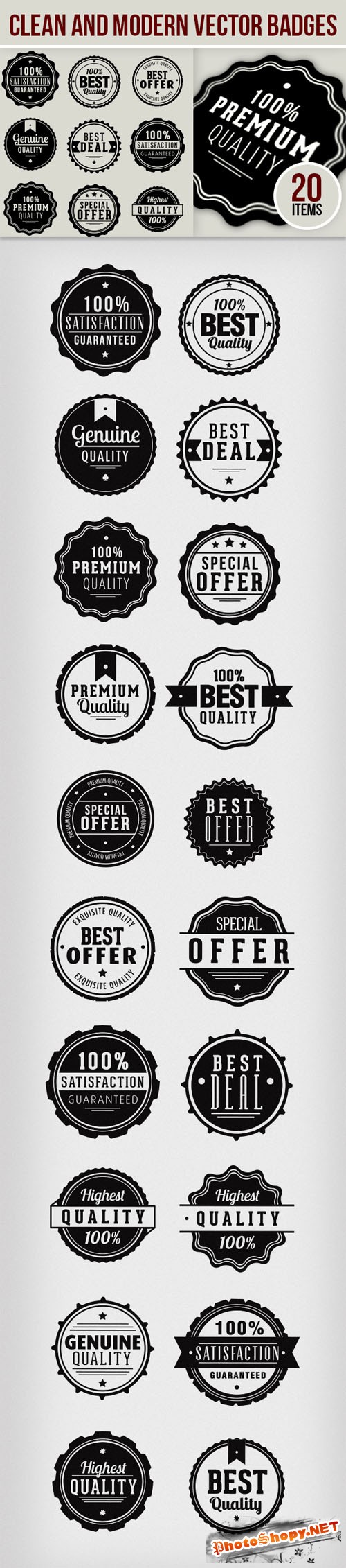 Designtnt - Clean and Modern Vector Badges
