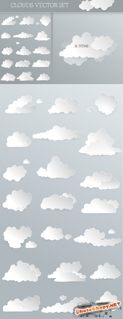 Designtnt - Vector Clouds Set 1