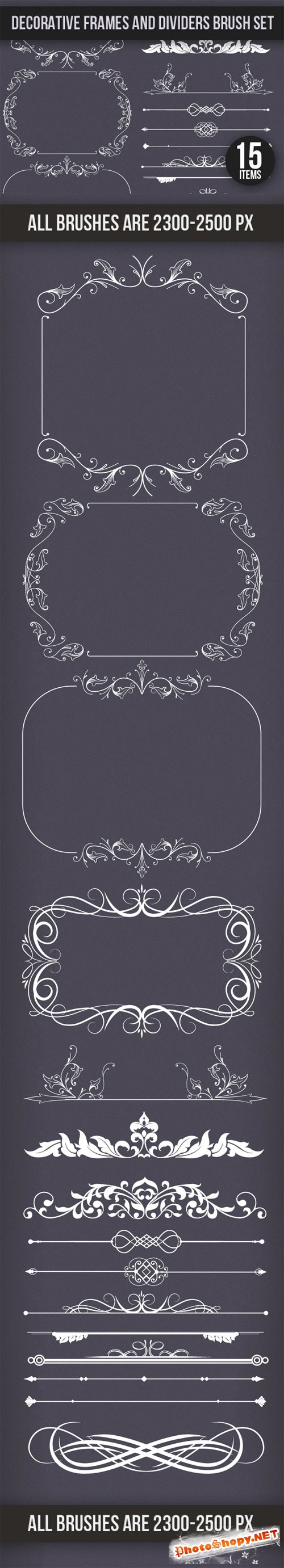 Designtnt - Decoration Frames and Dividers PS Brushes