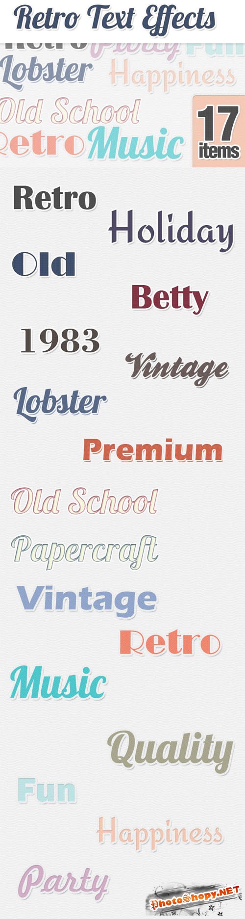 Designtnt - Retro Text Styles for Photoshop