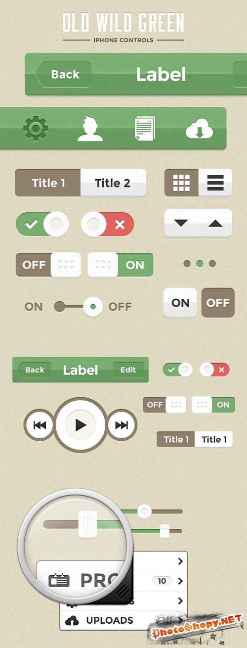 WeGraphics - Old Wild Green iPhone Controls