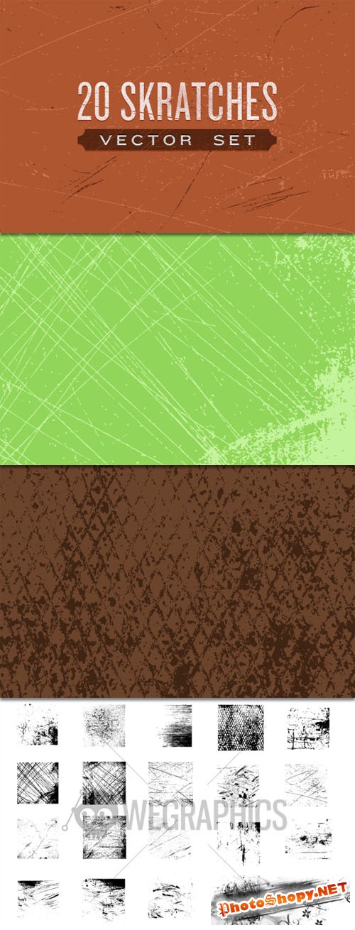 WeGraphics - 20 Scratches Vector Set