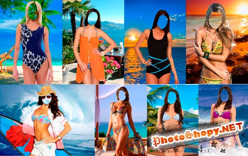 Шаблоны для фотошопа  - Девушки на отдыхе