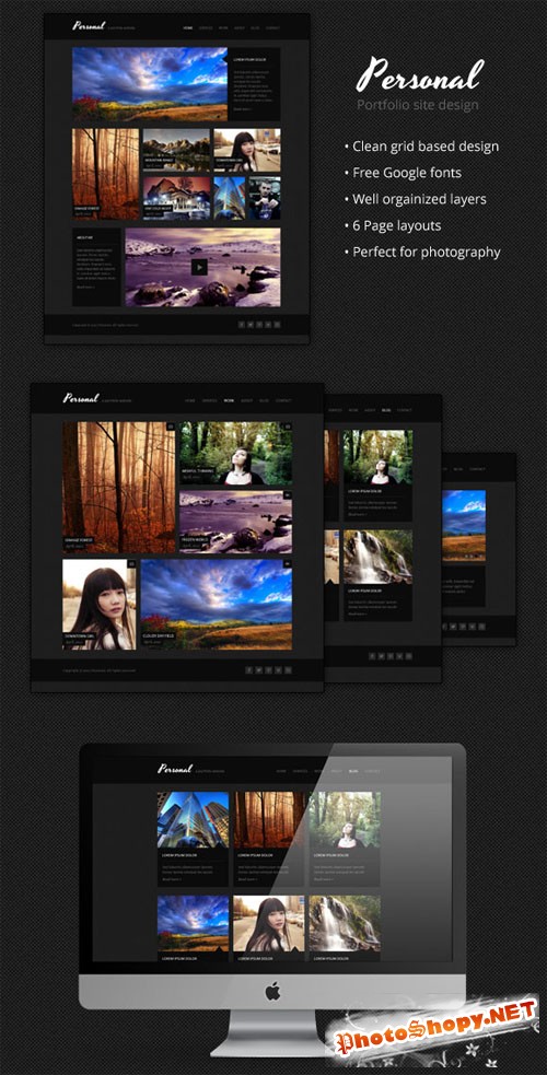WeGraphics - Personal - A Multi-Page Portfolio Design PSD